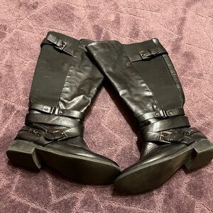 Torrid Black Over the Knee Boots with Buckle Detail